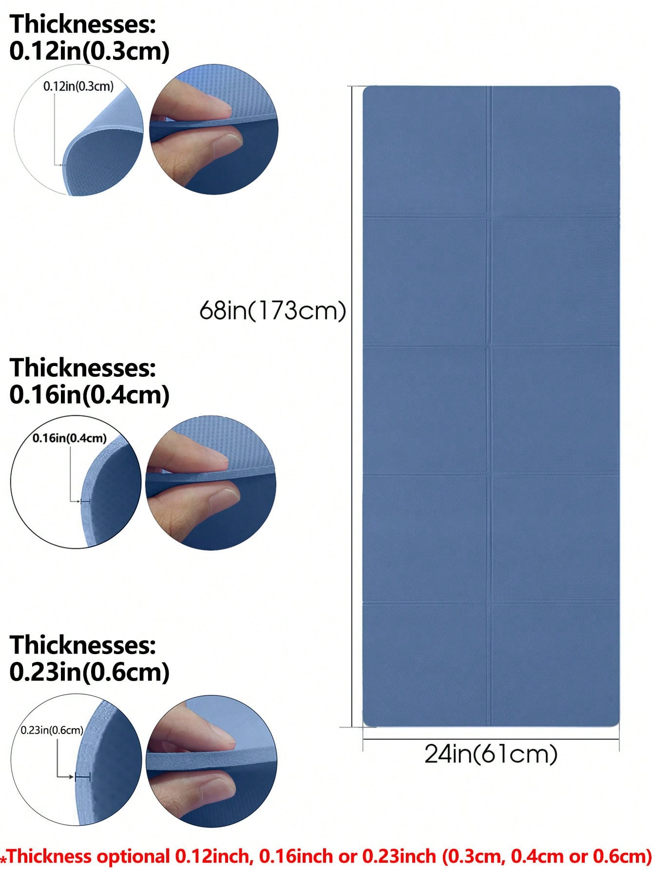 Tappetino yoga pieghevole blu  - Thick Yoga Mat recensione e prezzo