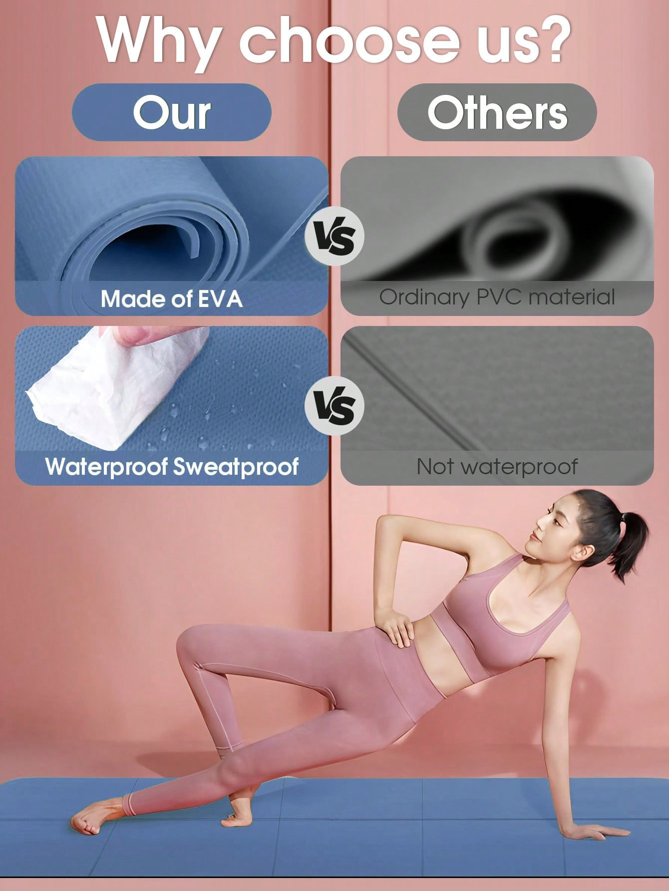 Tappetino yoga pieghevole blu  - Thick Yoga Mat recensione e prezzo
